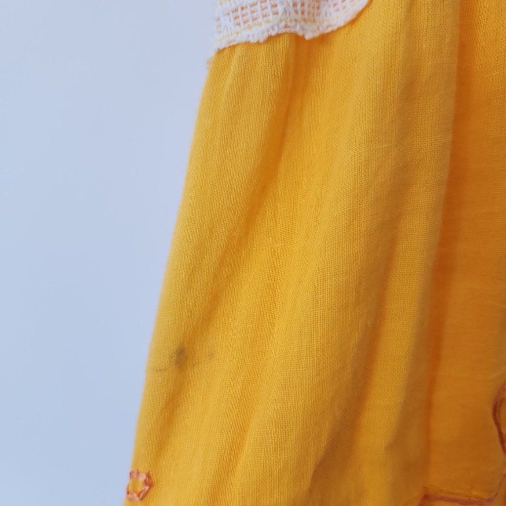 Y2K California Breeze Tie Dye‎ Maxi Dress Tiered Crochet Yellow Pink Medium - Picture 10 of 16